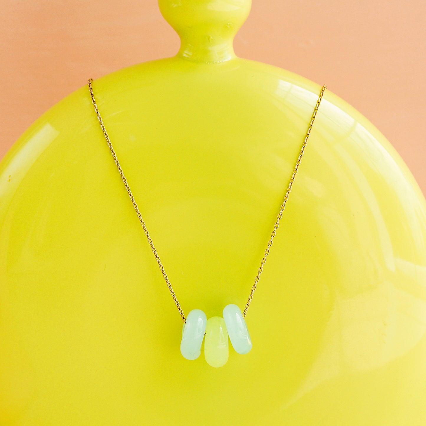 Polly necklace in mint and neon yellow