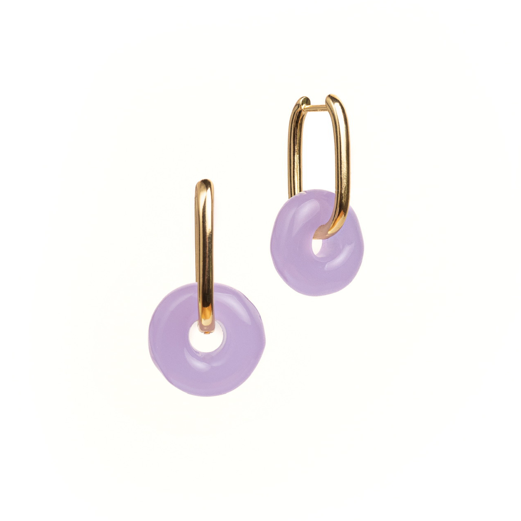 Maya earrings in pastel purple