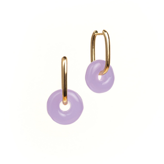 Maya earrings in pastel purple
