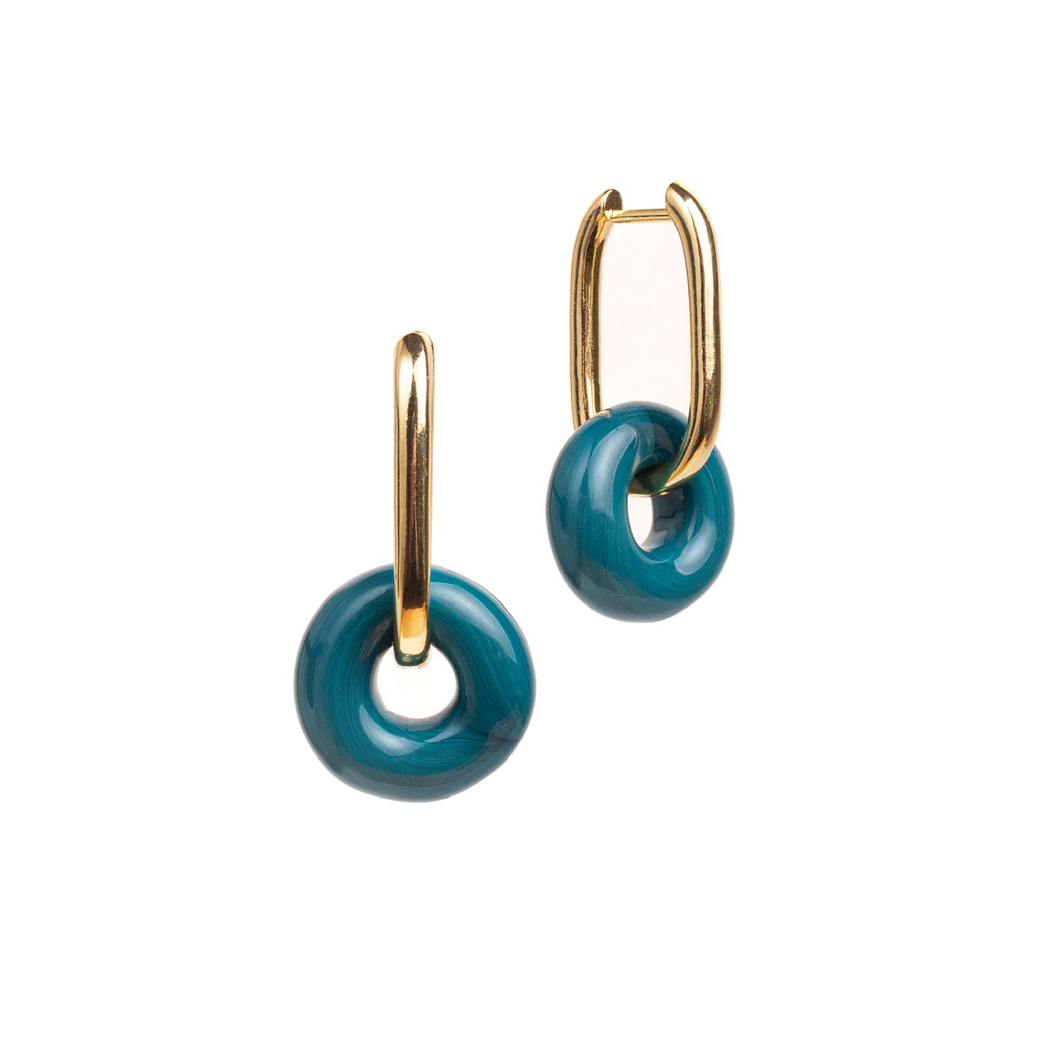 Maya earrings in teal green