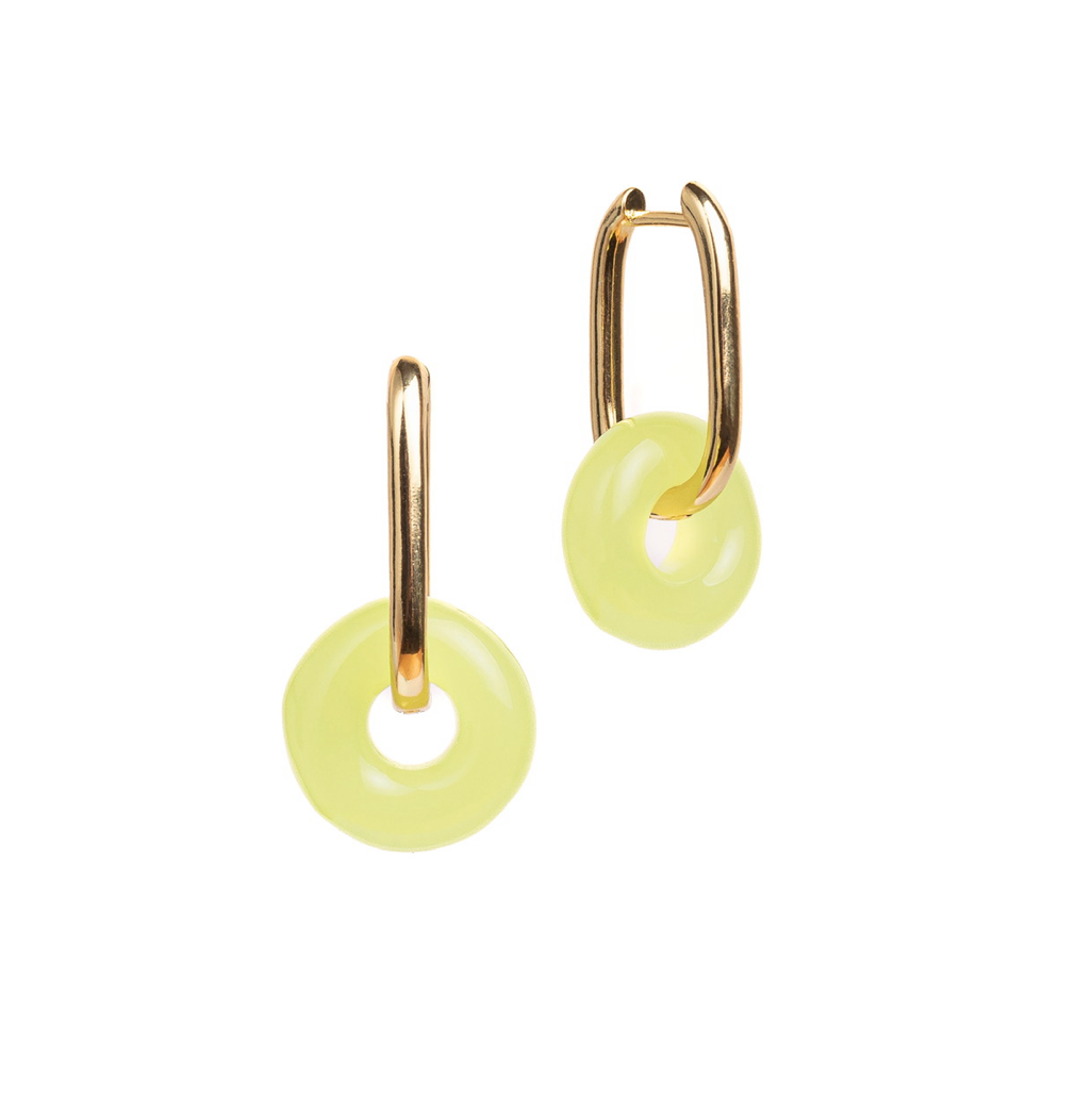 Maya earrings in neon yellow