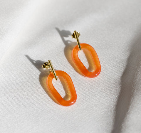 Elsa earrings in bright orange